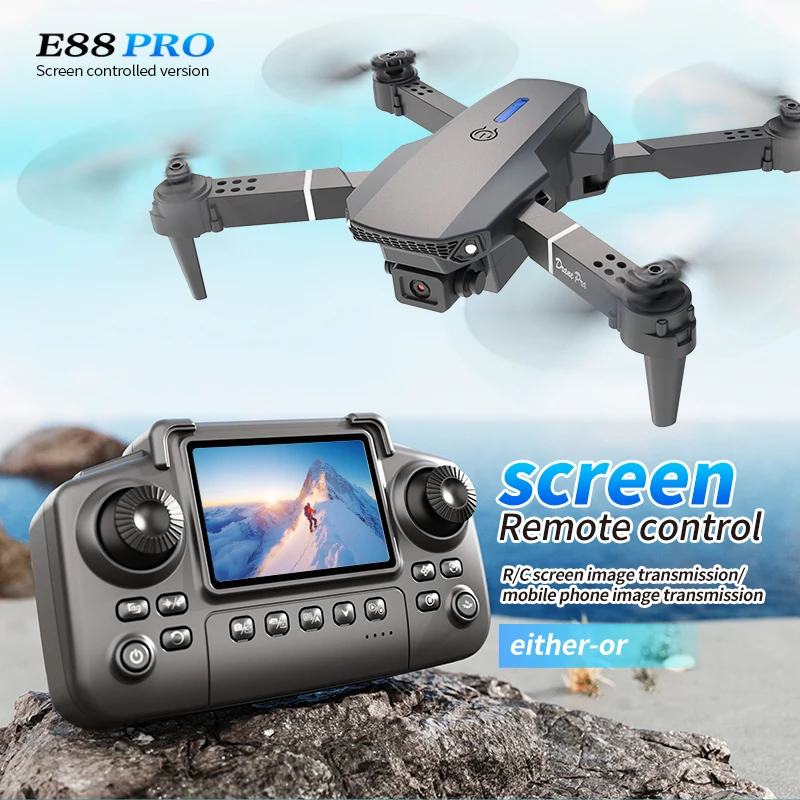 Drone Camera Wide Angle - Dron profesional E88 PRO con pantalla