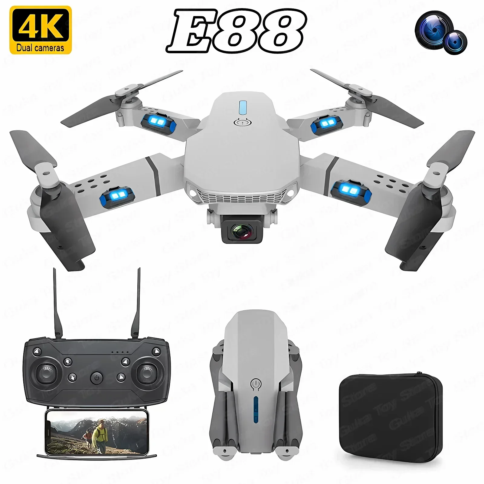 Drone Camera Wide Angle - E88 Pro WIFI FPV Drone gran