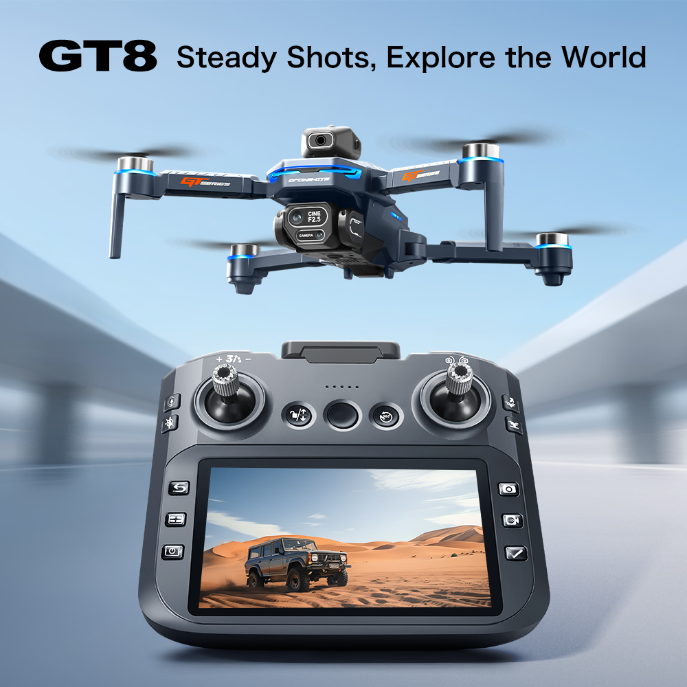 Drone Camera 4K - Dron aéreo para evitar obstáculos GT8: