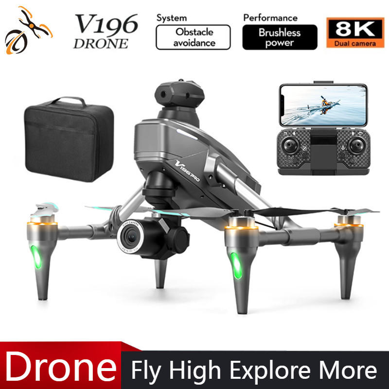 Drone Camera With Gimbal - 2025 V196 Dron automático para evitar