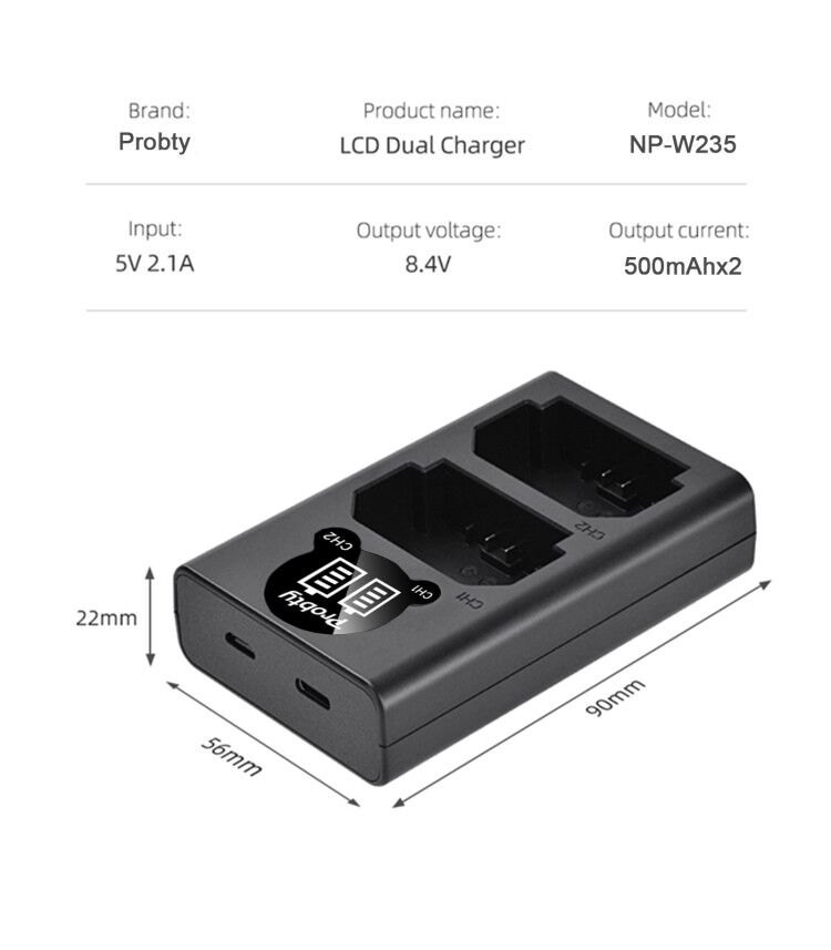 2200mAh NP-W235 NP W235 baterí - Drone Camera Action reseña y precio