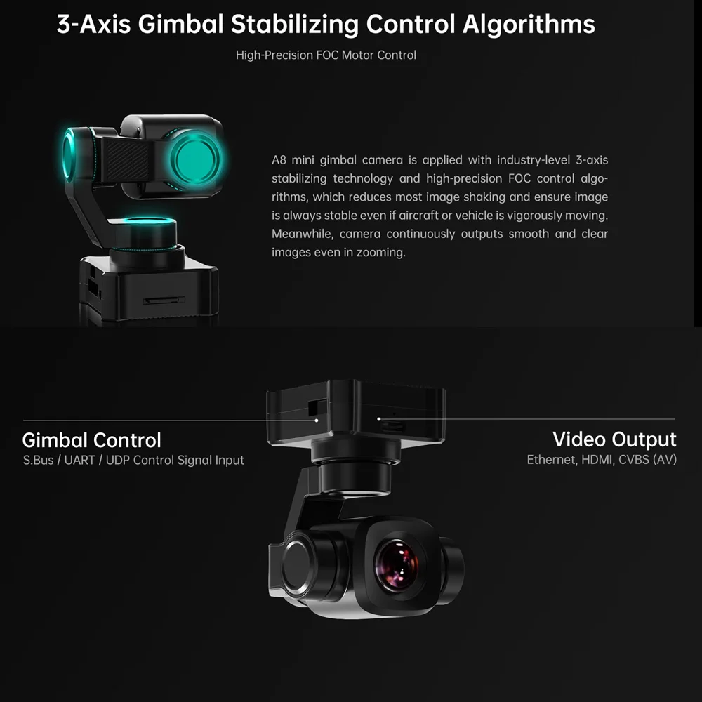 Cámara con Gimbal SIYI A8 Mini - Drone Camera Vlog reseña y precio
